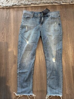 Lucky Brand Women's Slim Straight Distressed Blue Jeans
